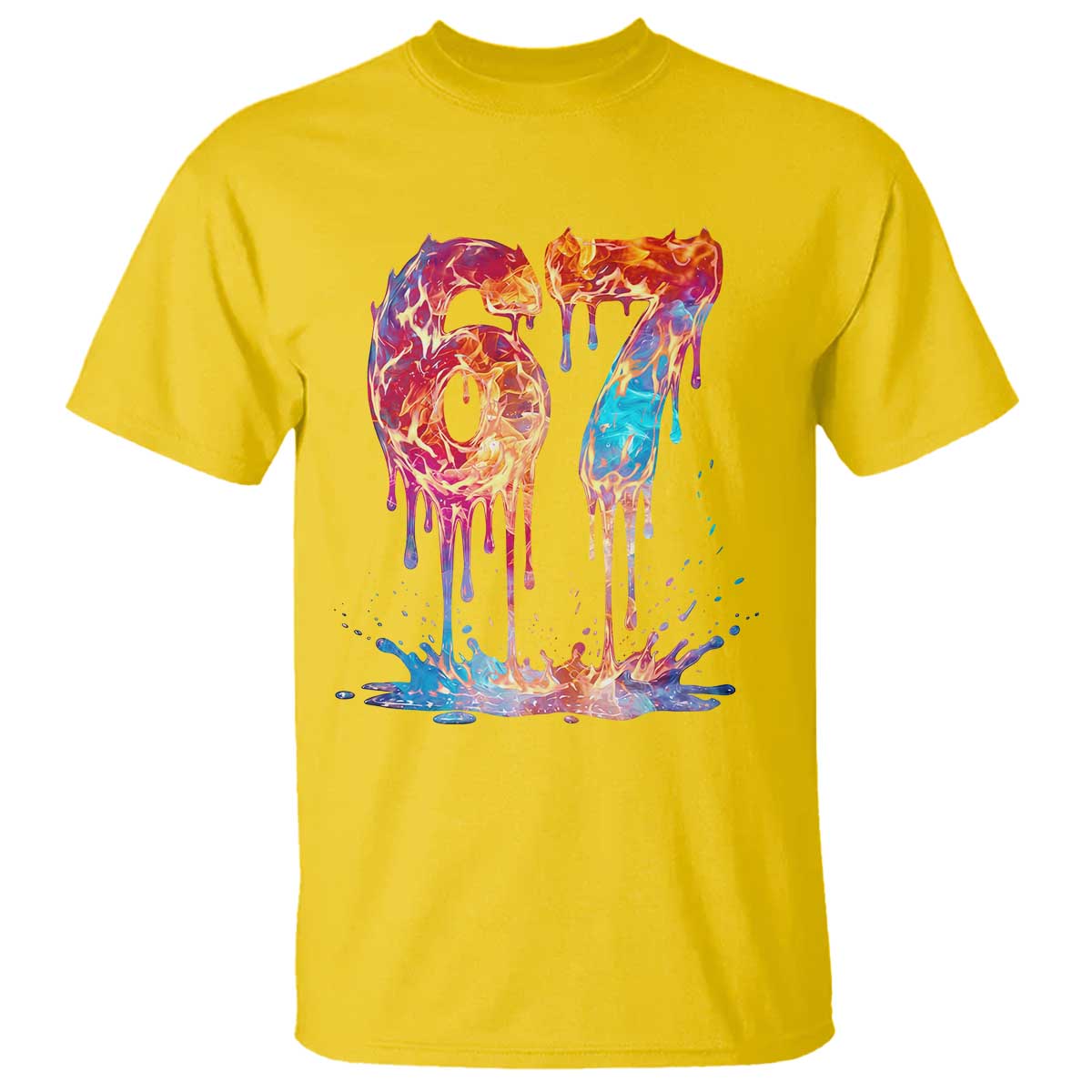Burning Six Seven T Shirt Drip Fire Flame Meme TS12 Daisy Print Your Wear