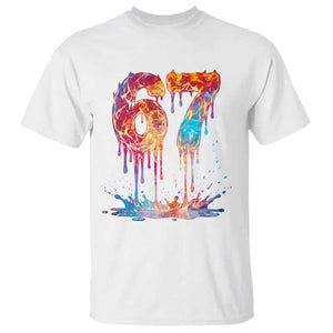 Burning Six Seven T Shirt Drip Fire Flame Meme TS12 White Print Your Wear
