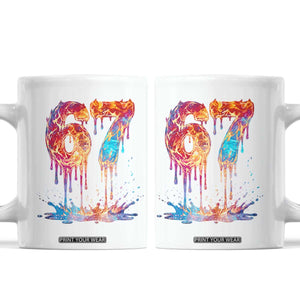 Burning Six Seven Coffee Mug Drip Fire Flame Meme TS12 White Print Your Wear