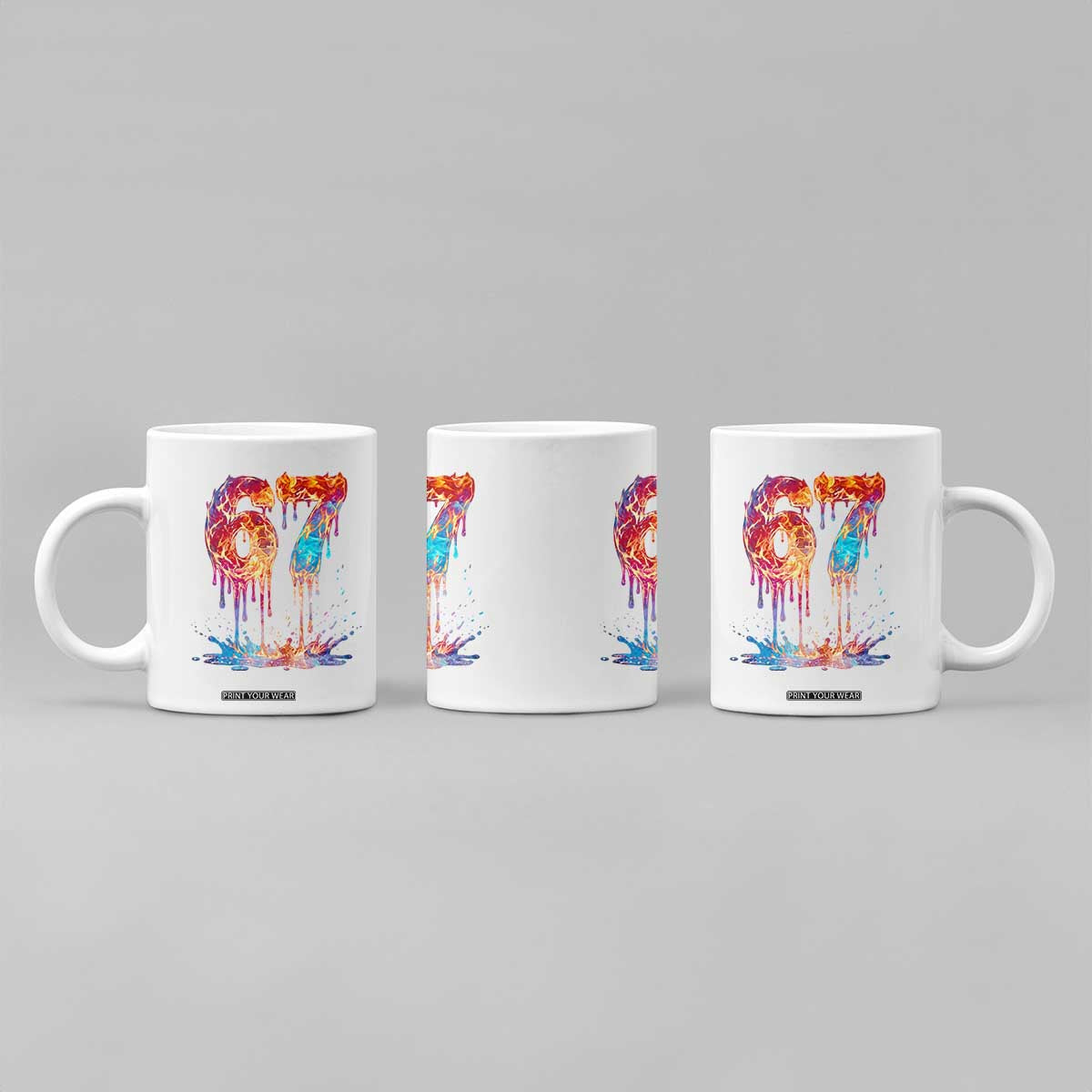 Burning Six Seven Coffee Mug Drip Fire Flame Meme TS12 Print Your Wear