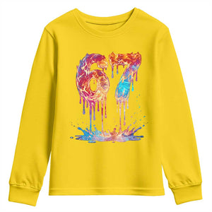 Burning Six Seven Youth Sweatshirt Drip Fire Flame Meme TS12 Daisy Print Your Wear