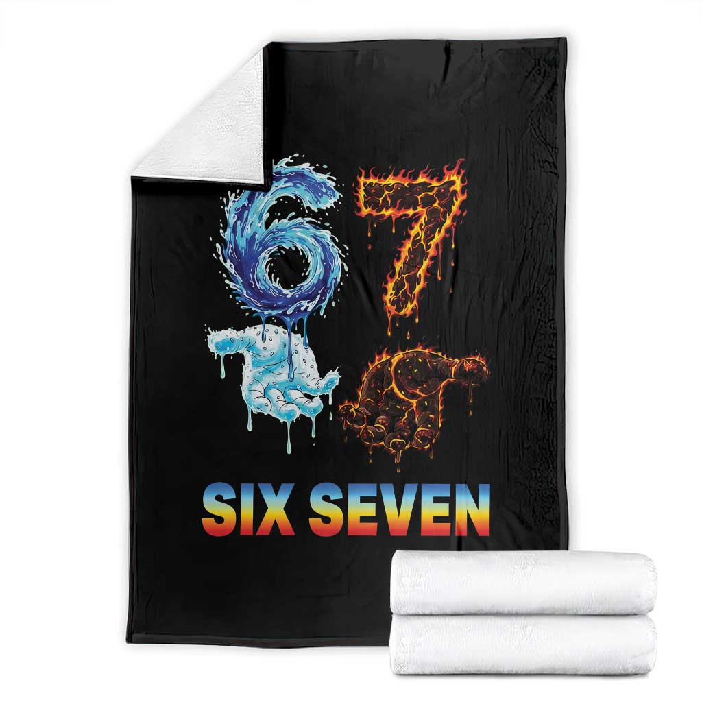 Water Fire Element Six Seven Throw Blanket Trendy Meme Gift TS12 Black Print Your Wear