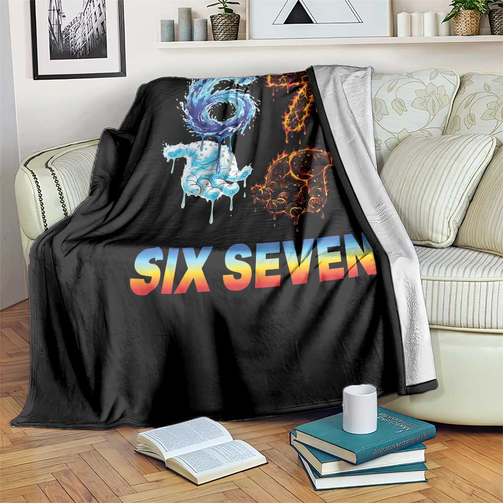 Water Fire Element Six Seven Throw Blanket Trendy Meme Gift TS12 Print Your Wear