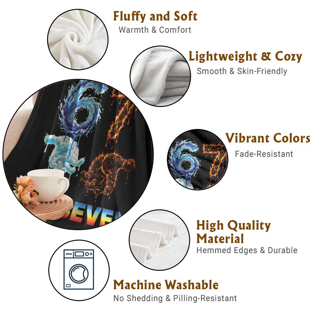 Water Fire Element Six Seven Throw Blanket Trendy Meme Gift TS12 Print Your Wear