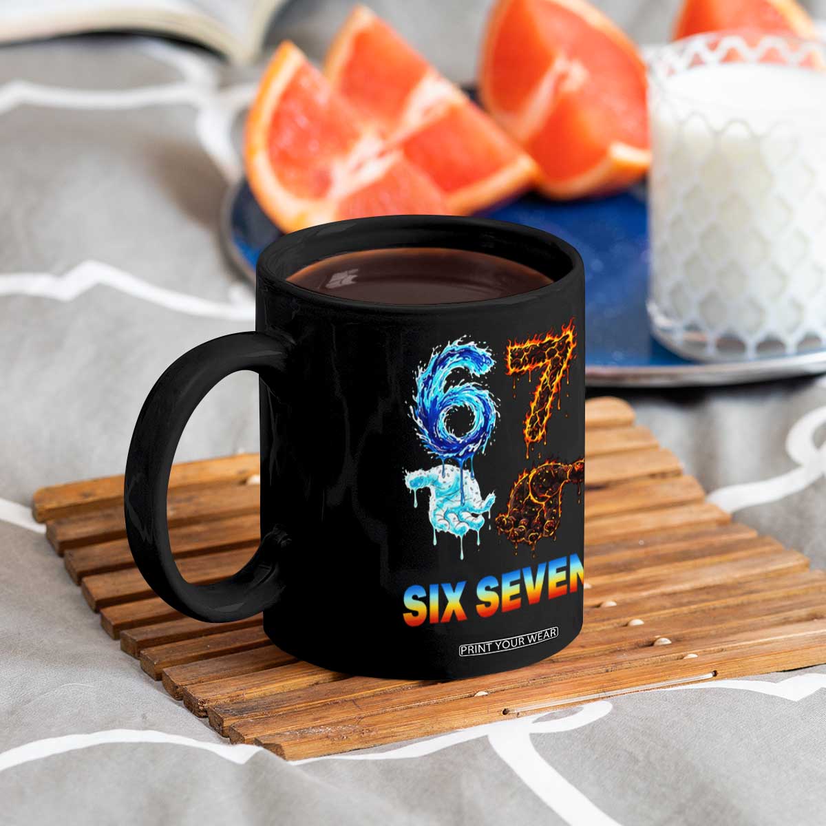Water Fire Element Six Seven Coffee Mug Trendy Meme Gift TS12 Print Your Wear