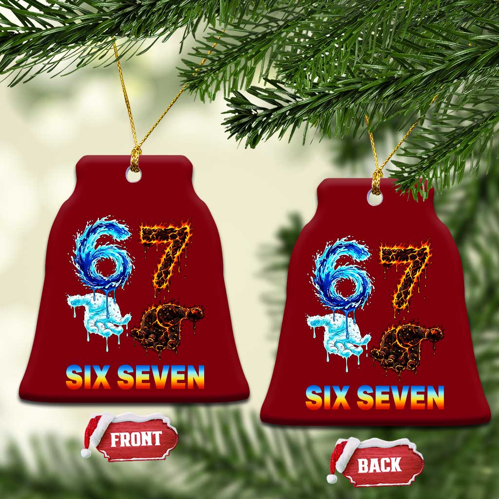 Water Fire Element Six Seven Ceramic Ornament Trendy Meme Gift TS12 Print Your Wear