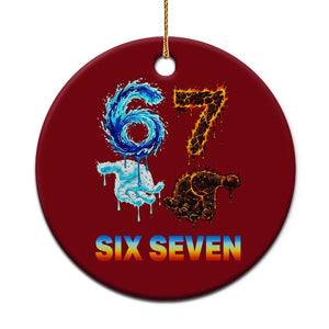 Water Fire Element Six Seven Ceramic Ornament Trendy Meme Gift TS12 1pc Red Print Your Wear