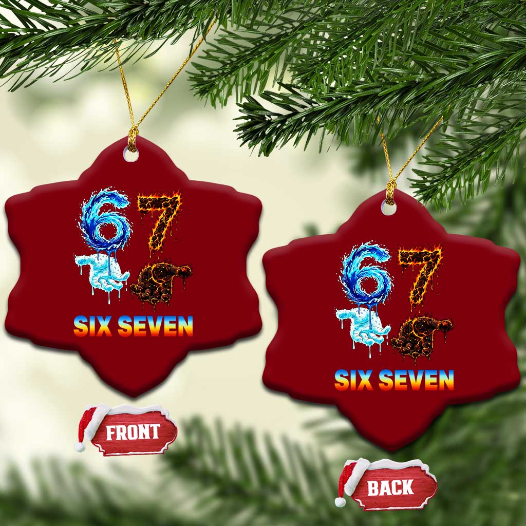 Water Fire Element Six Seven Ceramic Ornament Trendy Meme Gift TS12 Print Your Wear