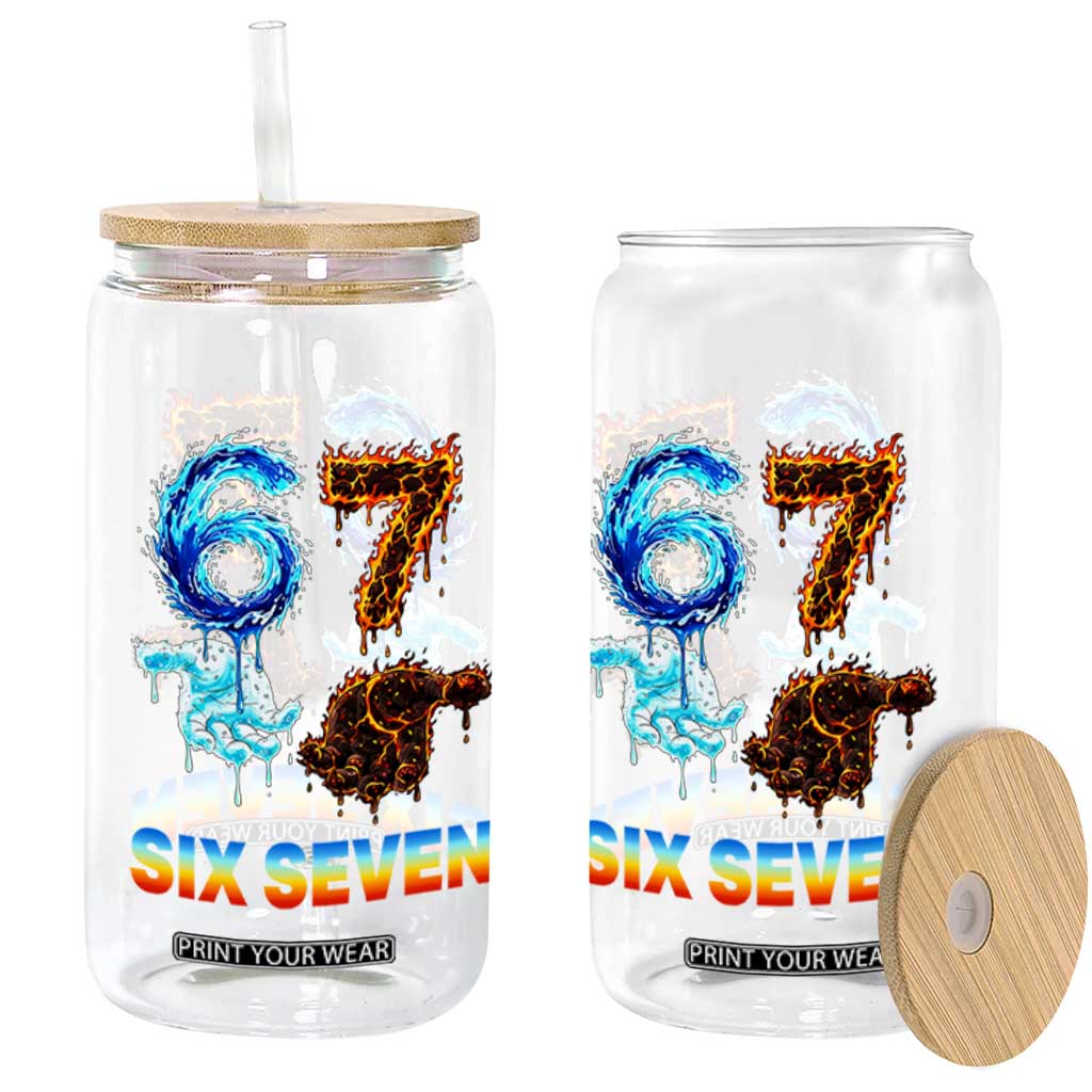 Water Fire Element Six Seven Glass Can Trendy Meme Gift TS12 Print Your Wear