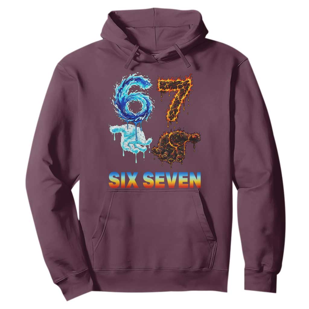 Water Fire Element Six Seven Hoodie Trendy Meme Gift TS12 Maroon Print Your Wear