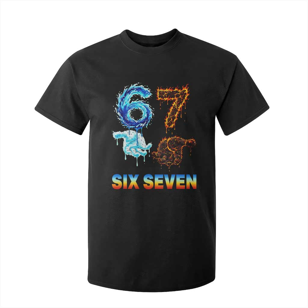 Water Fire Element Six Seven T Shirt For Kid Trendy Meme Gift TS12 Black Print Your Wear