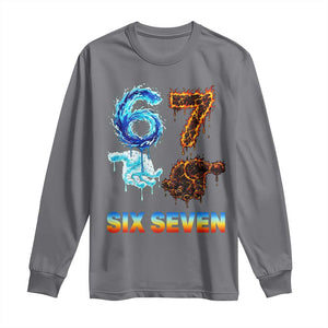 Water Fire Element Six Seven Long Sleeve Shirt Trendy Meme Gift TS12 Charcoal Print Your Wear