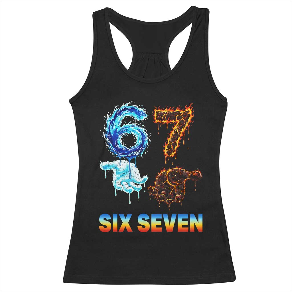 Water Fire Element Six Seven Racerback Tank Top Trendy Meme Gift TS12 Black Print Your Wear