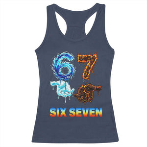Water Fire Element Six Seven Racerback Tank Top Trendy Meme Gift TS12 Navy Print Your Wear