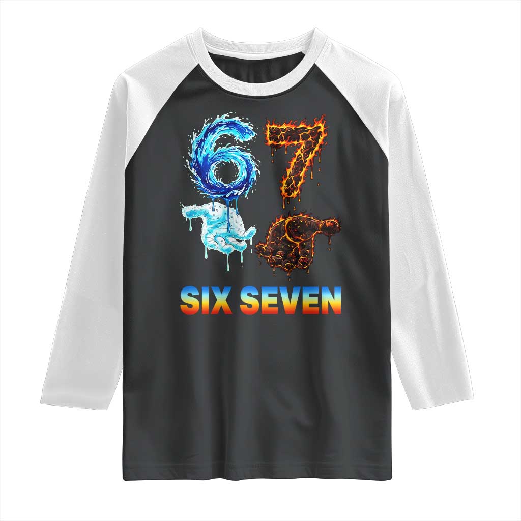 Water Fire Element Six Seven Raglan Shirt Trendy Meme Gift TS12 Black White Print Your Wear