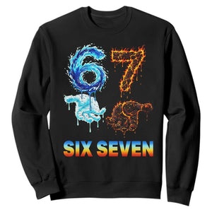 Water Fire Element Six Seven Sweatshirt Trendy Meme Gift TS12 Black Print Your Wear