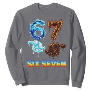 Water Fire Element Six Seven Sweatshirt Trendy Meme Gift TS12 Charcoal Print Your Wear
