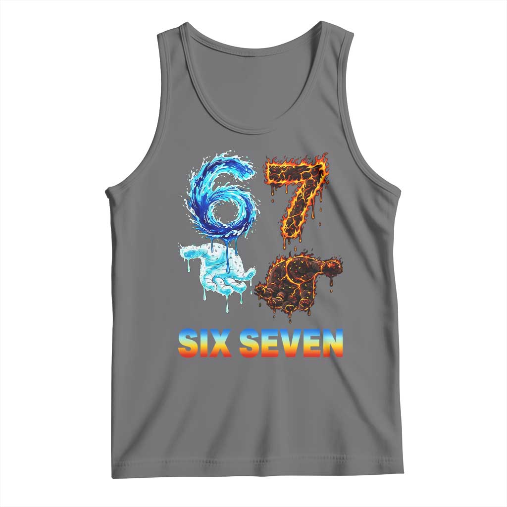 Water Fire Element Six Seven Tank Top Trendy Meme Gift TS12 Black Heather Print Your Wear
