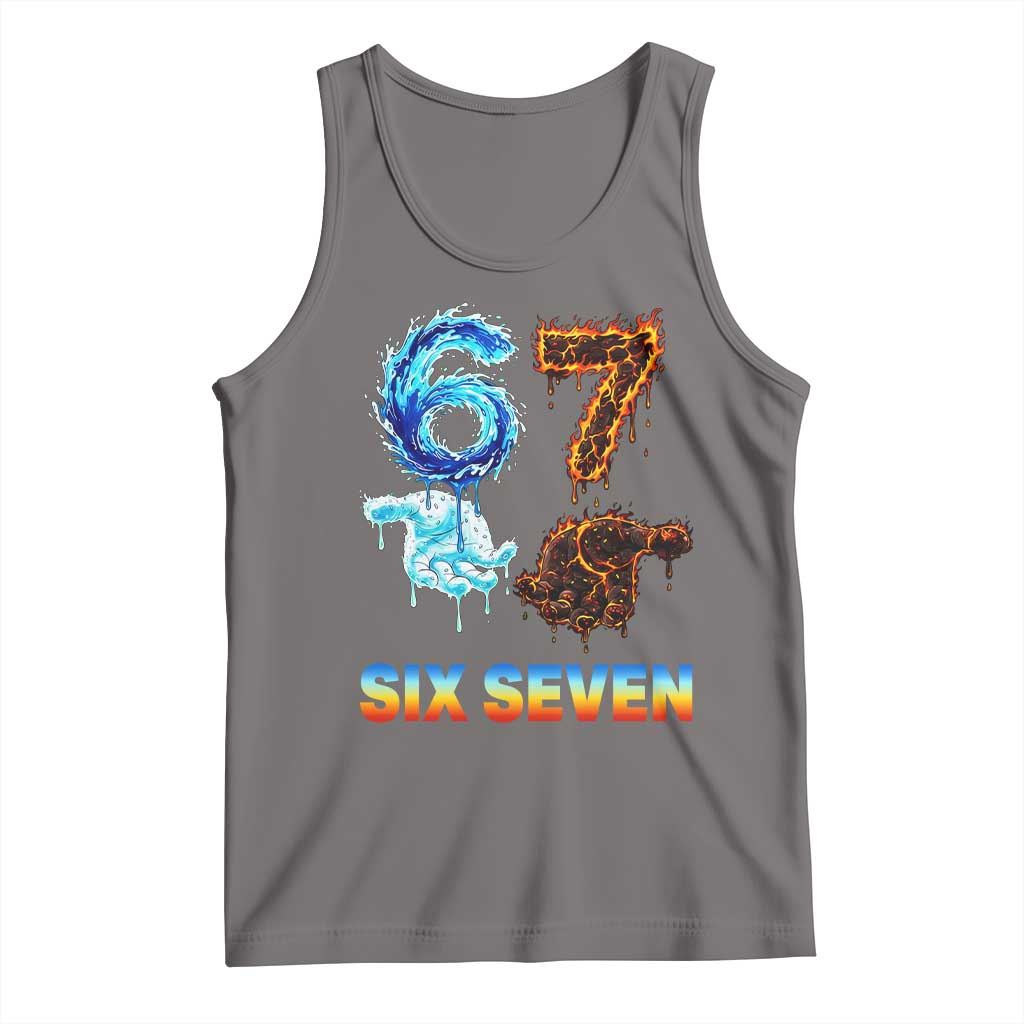 Water Fire Element Six Seven Tank Top Trendy Meme Gift TS12 Deep Heather Print Your Wear