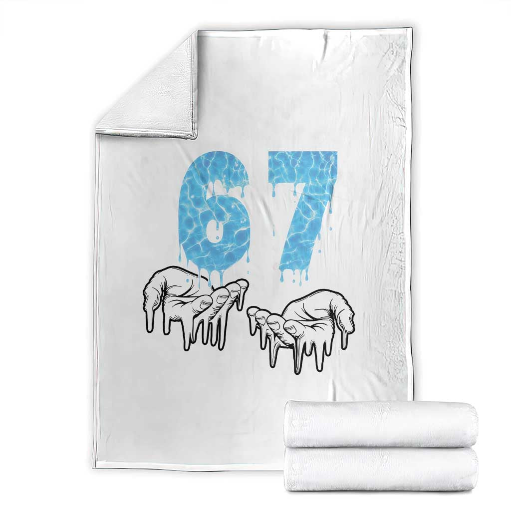 Ocean Water Wave Effect Printed Throw Blanket Six Seven Meme TS12 White Print Your Wear