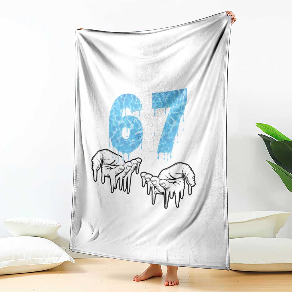 Ocean Water Wave Effect Printed Throw Blanket Six Seven Meme TS12 Print Your Wear