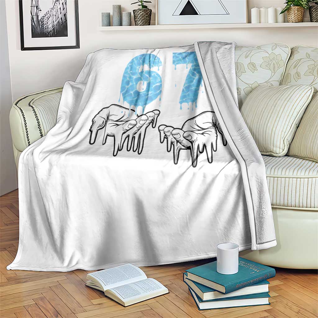 Ocean Water Wave Effect Printed Throw Blanket Six Seven Meme TS12 Print Your Wear