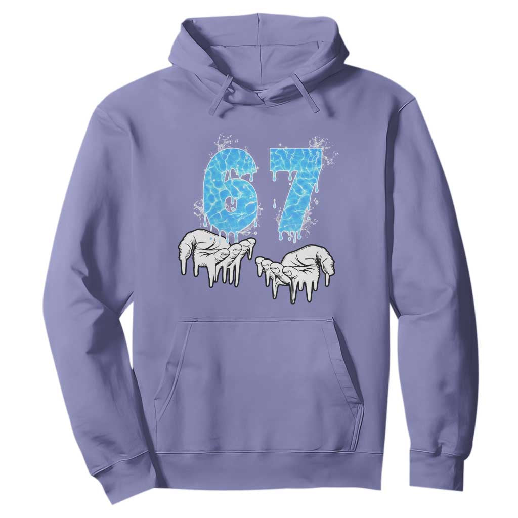 Ocean Water Wave Effect Printed Hoodie Six Seven Meme TS12 Violet Print Your Wear
