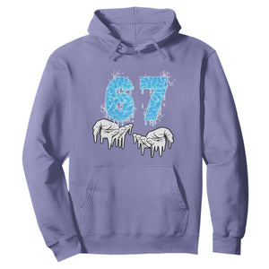 Ocean Water Wave Effect Printed Hoodie Six Seven Meme TS12 Violet Print Your Wear
