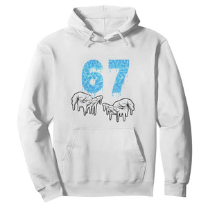 Ocean Water Wave Effect Printed Hoodie Six Seven Meme TS12 White Print Your Wear