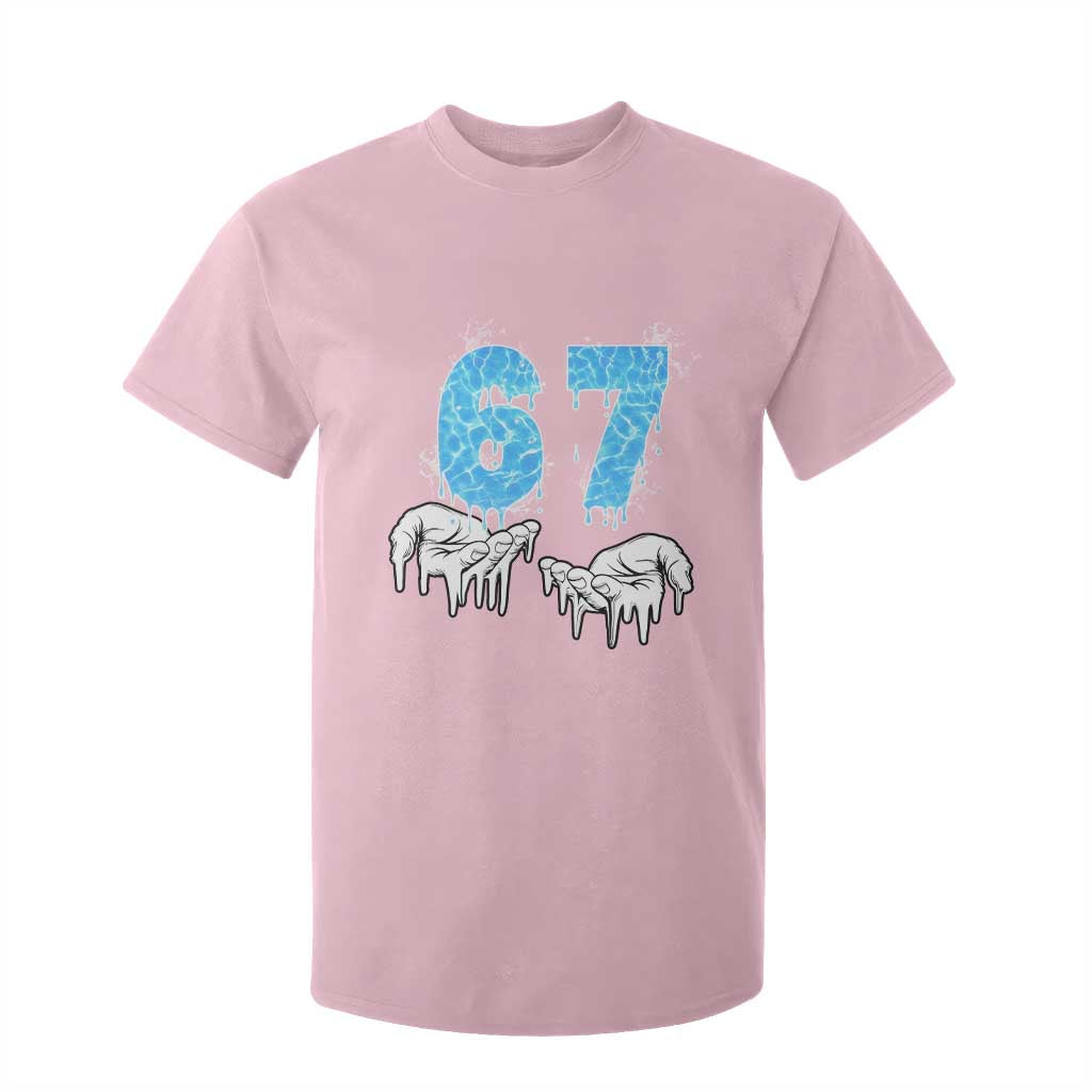 Ocean Water Wave Effect Printed T Shirt For Kid Six Seven Meme TS12 Light Pink Print Your Wear