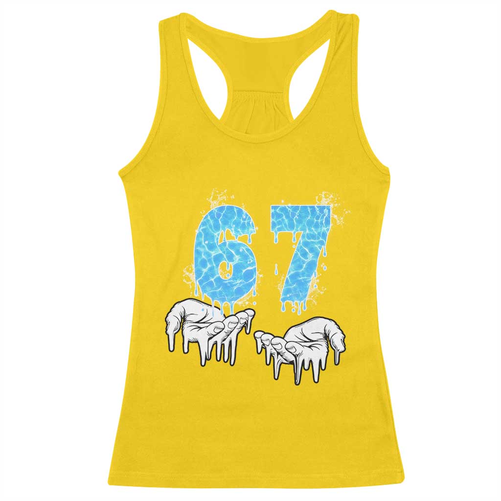 Ocean Water Wave Effect Printed Racerback Tank Top Six Seven Meme TS12 Daisy Print Your Wear
