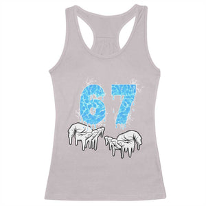 Ocean Water Wave Effect Printed Racerback Tank Top Six Seven Meme TS12 Ice Gray Print Your Wear
