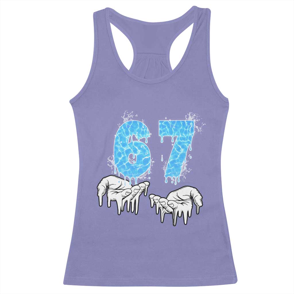 Ocean Water Wave Effect Printed Racerback Tank Top Six Seven Meme TS12 Violet Print Your Wear