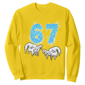 Ocean Water Wave Effect Printed Sweatshirt Six Seven Meme TS12 Daisy Print Your Wear