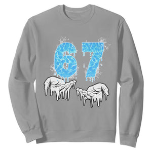 Ocean Water Wave Effect Printed Sweatshirt Six Seven Meme TS12 Sport Gray Print Your Wear