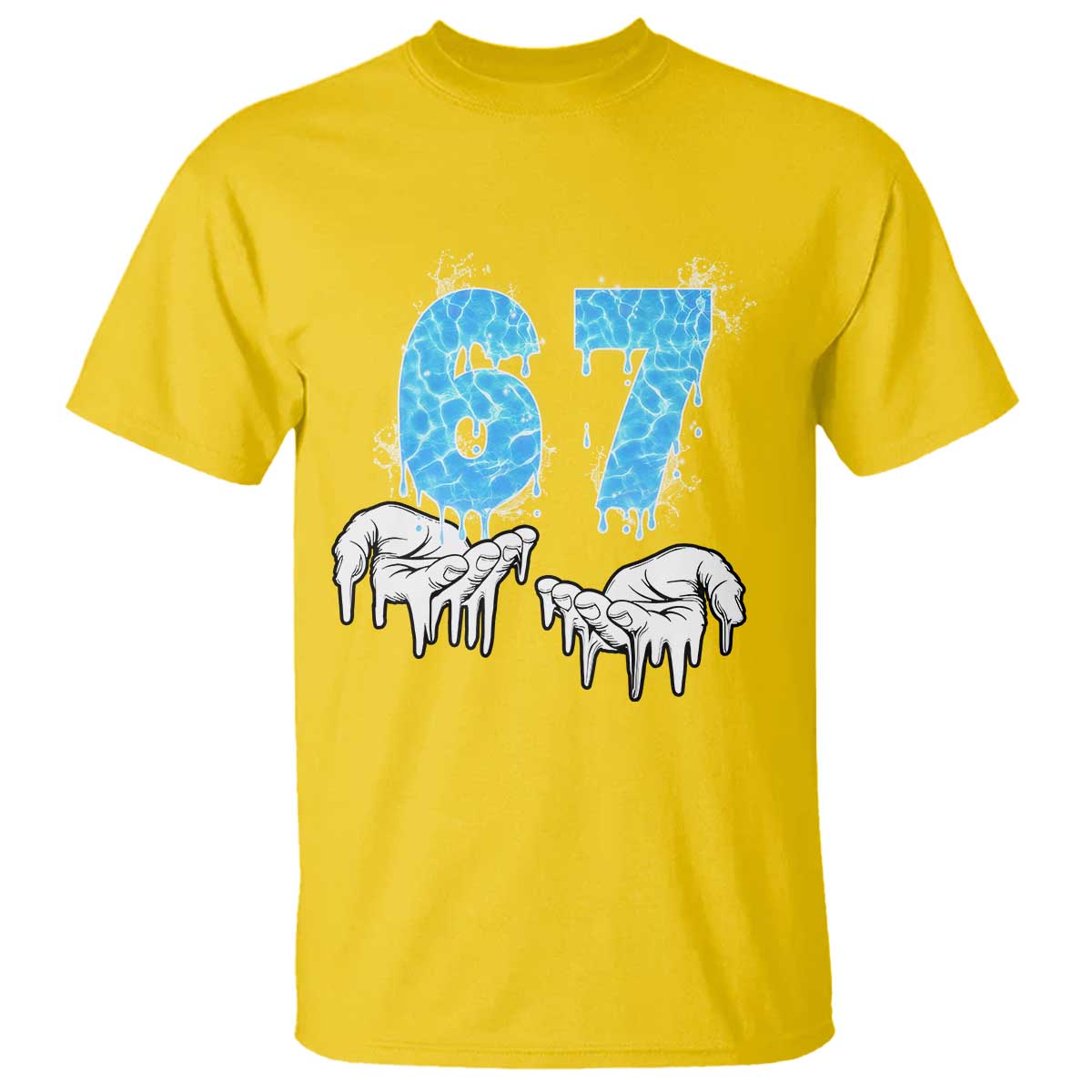 Ocean Water Wave Effect Printed T Shirt Six Seven Meme TS12 Daisy Print Your Wear