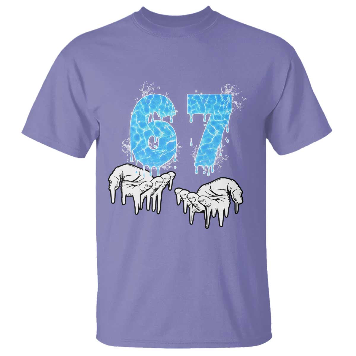 Ocean Water Wave Effect Printed T Shirt Six Seven Meme TS12 Violet Print Your Wear