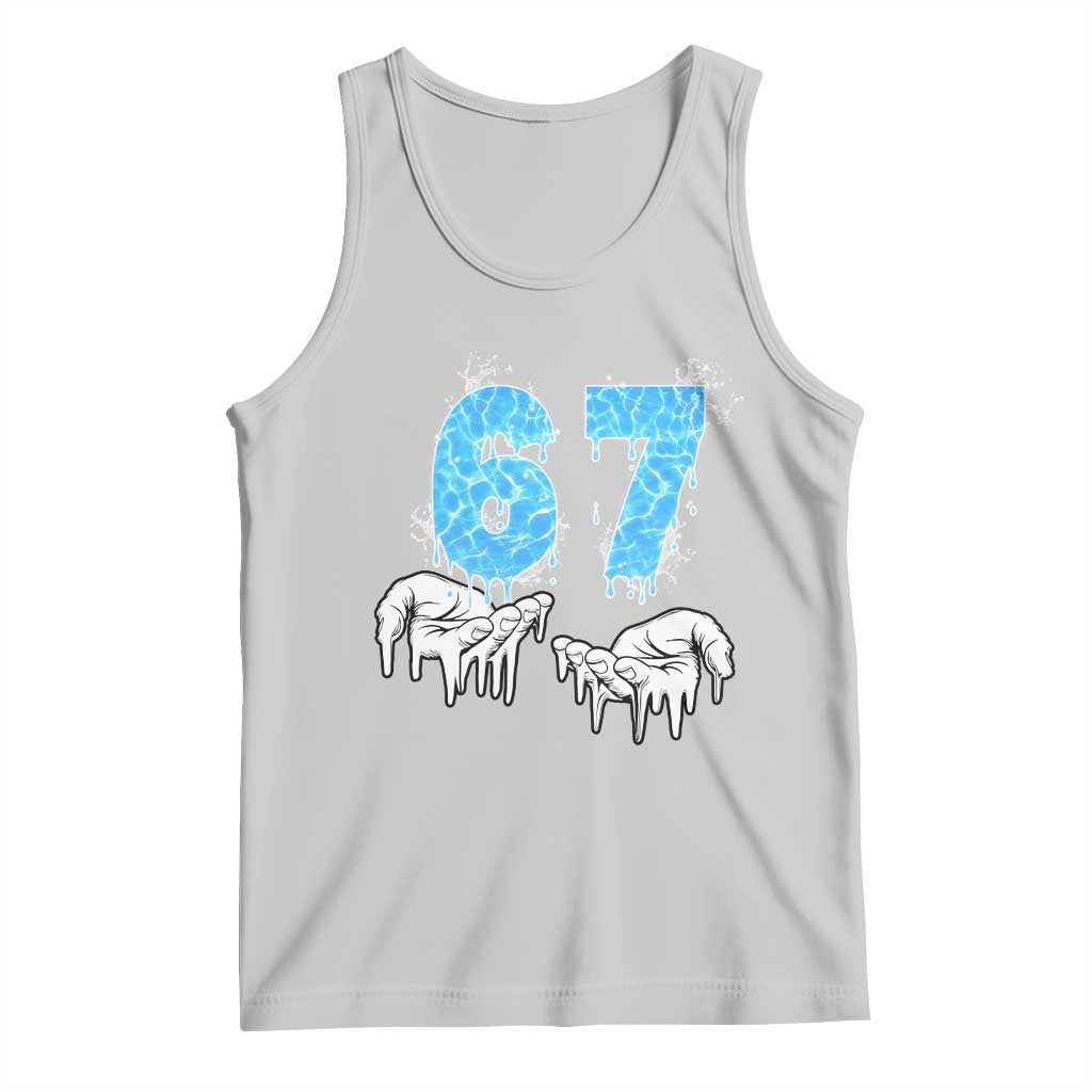 Ocean Water Wave Effect Printed Tank Top Six Seven Meme TS12 Ash Print Your Wear