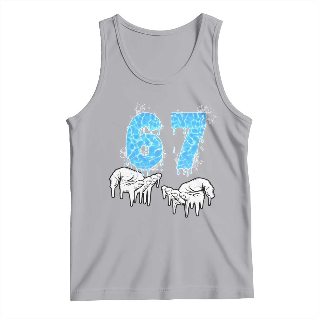 Ocean Water Wave Effect Printed Tank Top Six Seven Meme TS12 Athletic Heather Print Your Wear