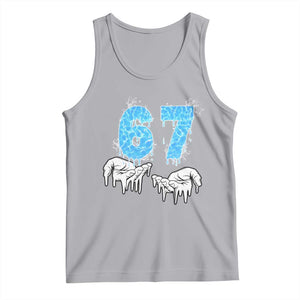Ocean Water Wave Effect Printed Tank Top Six Seven Meme TS12 Athletic Heather Print Your Wear
