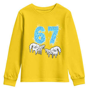 Ocean Water Wave Effect Printed Youth Sweatshirt Six Seven Meme TS12 Daisy Print Your Wear