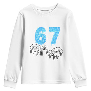Ocean Water Wave Effect Printed Youth Sweatshirt Six Seven Meme TS12 White Print Your Wear