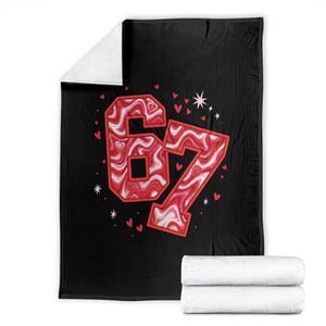 Glitch Swirl Effect Printed Six Seven Meme Throw Blanket Valentines Day Gift TS12 Black Print Your Wear
