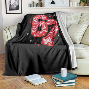 Glitch Swirl Effect Printed Six Seven Meme Throw Blanket Valentines Day Gift TS12 Print Your Wear