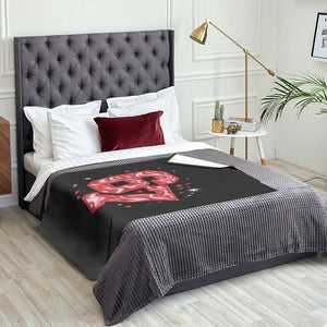 Glitch Swirl Effect Printed Six Seven Meme Throw Blanket Valentines Day Gift TS12 Print Your Wear