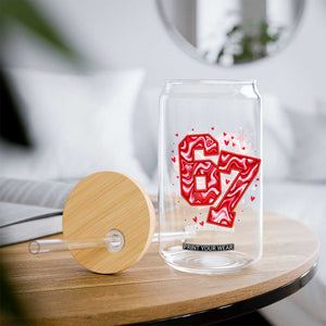 Glitch Swirl Effect Printed Six Seven Meme Glass Can Valentines Day Gift TS12 Print Your Wear