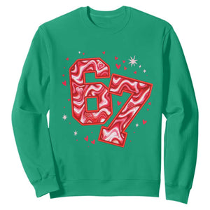 Glitch Swirl Effect Printed Six Seven Meme Sweatshirt Valentines Day Gift TS12 Irish Green Print Your Wear