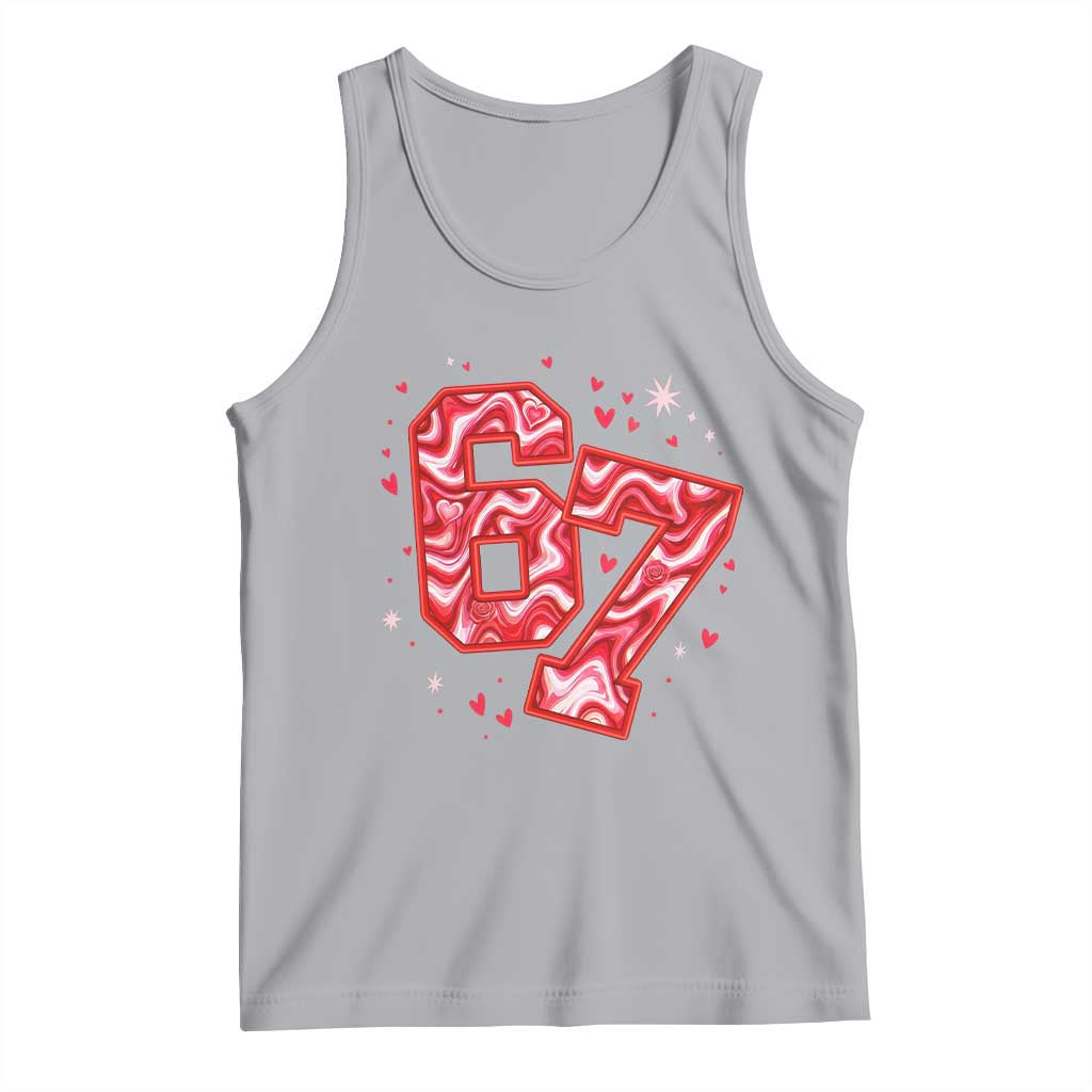 Glitch Swirl Effect Printed Six Seven Meme Tank Top Valentines Day Gift TS12 Athletic Heather Print Your Wear