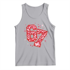 Glitch Swirl Effect Printed Six Seven Meme Tank Top Valentines Day Gift TS12 Athletic Heather Print Your Wear