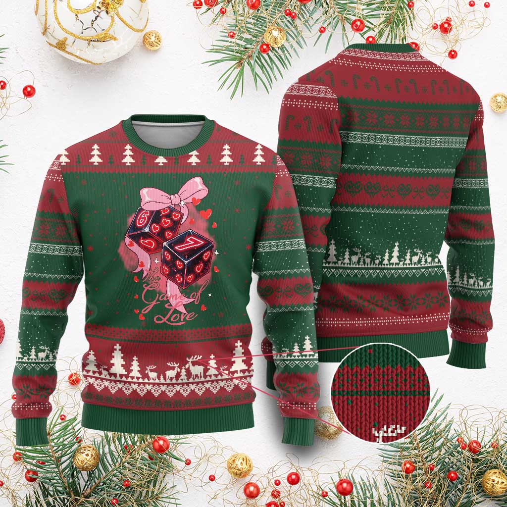 Funny The Game Of Love Six Seven Dice Meme Ugly Christmas Sweater TS12 Red Green Print Your Wear